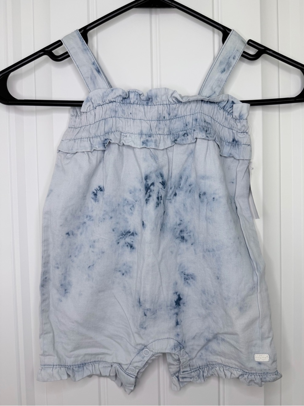 Baby Girl 7 For All Mankind Tie Dye Blue Shorts Romper NWT 6-9mo 1pc